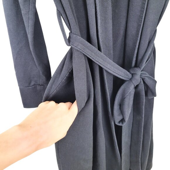 Universal Standard Longsleeve Belted Robe with Pockets Black Cotton EUC small - Picture 9 of 12